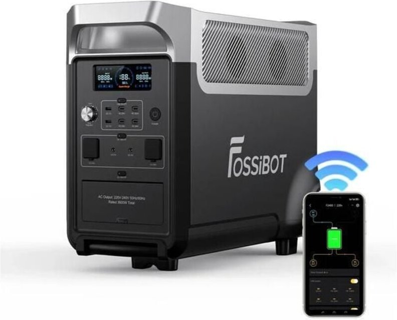 3840Wh 3600W LiFePO4 Stromversorgung, FOSSiBOT F3600PRO Tragbarer Solar-Generator, Zuhause im Freien, 1,8H Schnellladung