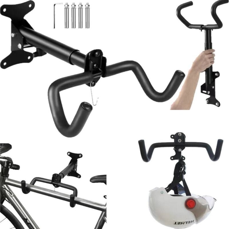 FAHRRADHALTER FAHRRADHALTER FÜR WANDHAKEN VERSTELLBAR KLAPPBAR + Haken