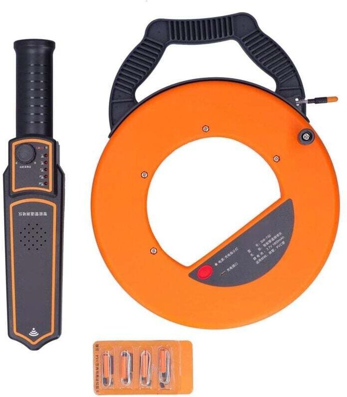 Rohrsuchgerät, tragbarer Rohrverstopfungsscanner mit 30-m-Kabel/4 Sonden zur Untersuchung von Metall- und PVC-Wasserrohr...