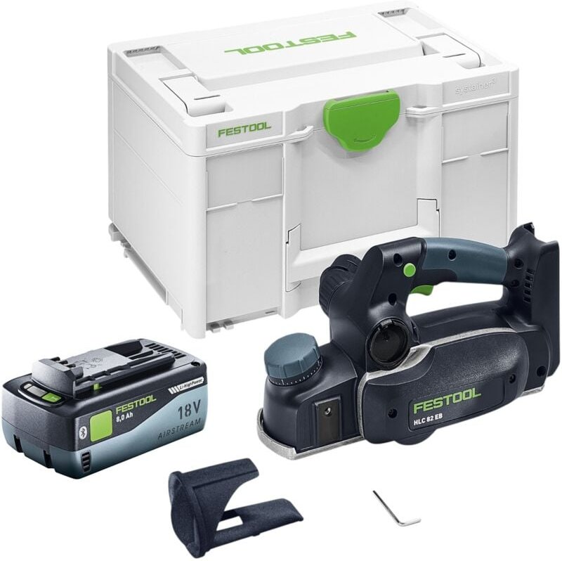Festool HLC 82 EB-Basic Akku Hobel 18 V 82 mm Brushless + 1x Akku 8,0 Ah + Systainer - ohne Ladegerät