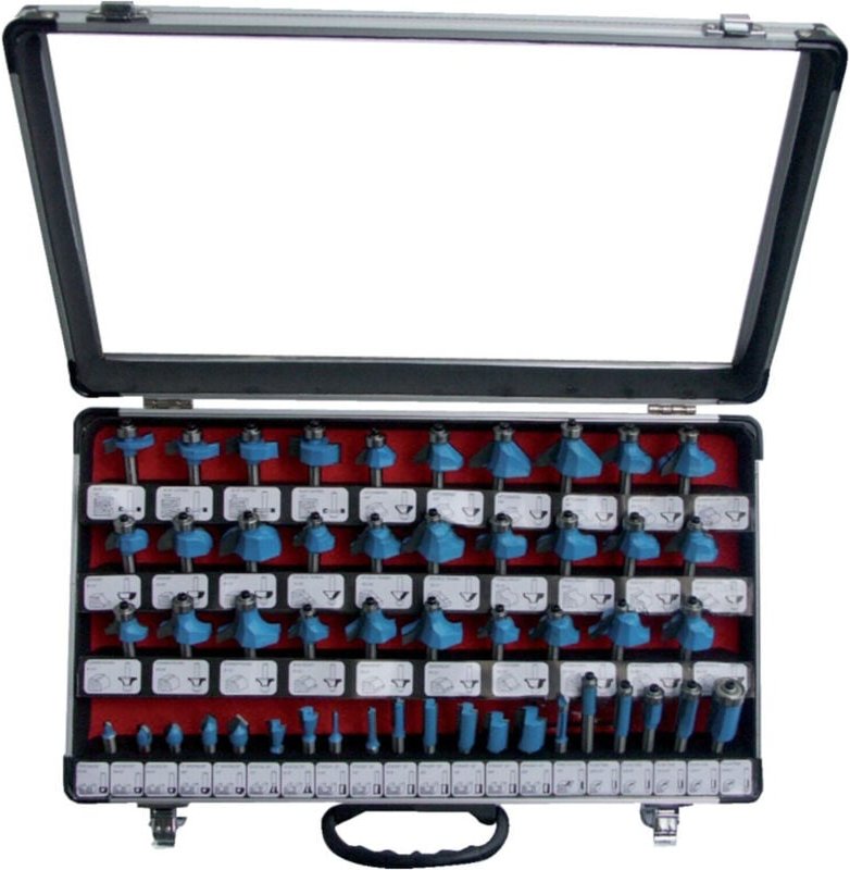 Oberfräserkassette 50-tlg. i.Alukoffer - Fisch