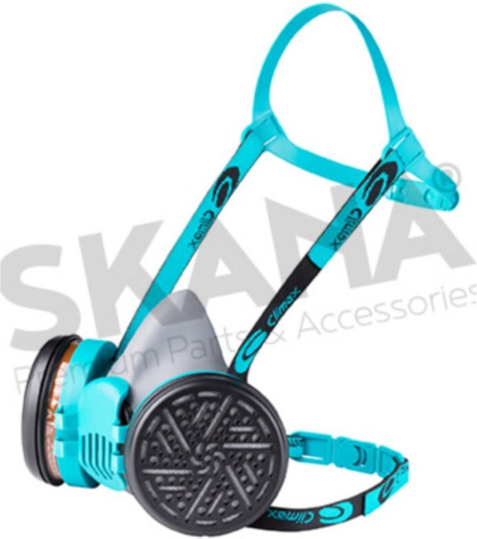 Halbmaske für Atemschutz, sofort einsatzbereit mit A2P3-Filtern. TPE (hypoallergen und geruchlos) mit verstellbaren Kopf...