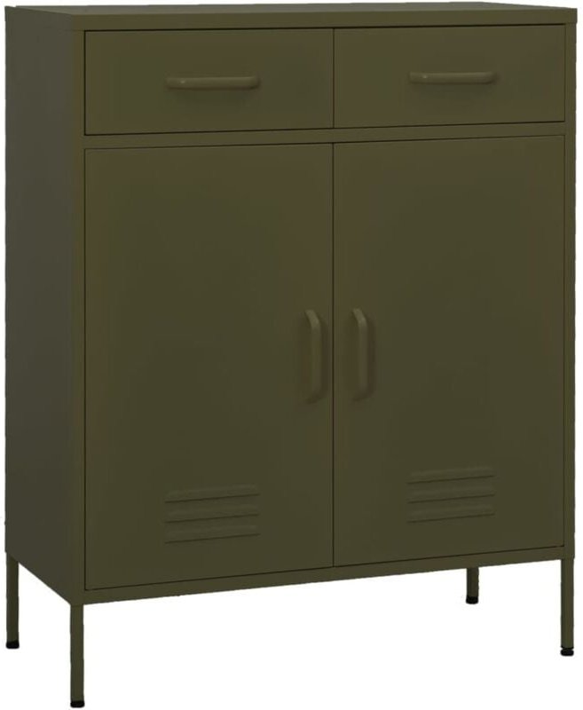 Lagerschrank Olivgrün 80x35x101,5 cm Stahl - Vidaxl