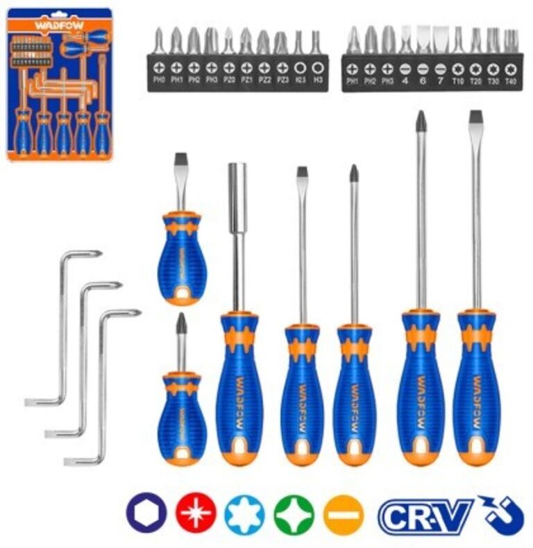 WADFOW 30-teiliges CR-V-Schraubendreher-Set