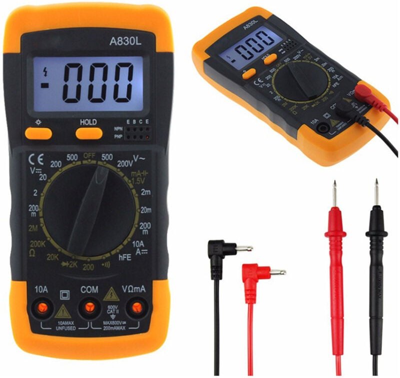 BEBUSINGOTO A830L Digitalmultimeter LCD AC/DC Amperemeter Voltmeter Tester Meter mit Hintergrundbeleuchtung