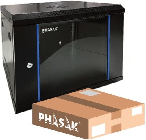 19" Wall Rack Phasak Eco 12U 542x450 Demontiert, ideal für Server und Telekommunikation, kompaktes Design, robust, einfa...