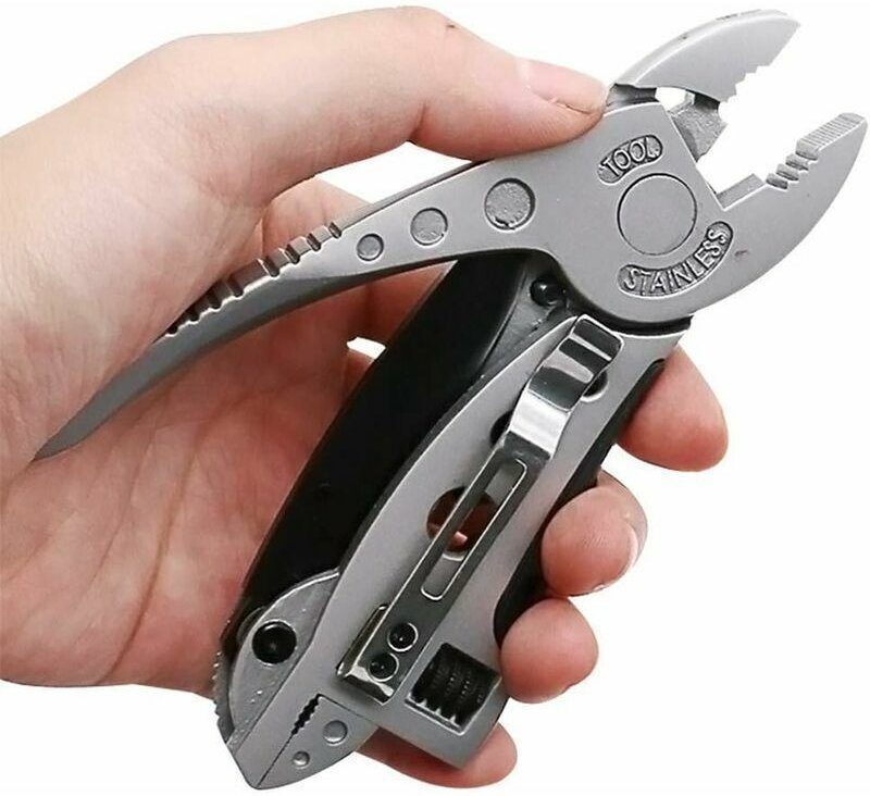 Multifunktionales Taschenwerkzeug mit verstellbarem Schraubendreher, Schraubenschlüssel und Multifunktionszange für Outd...