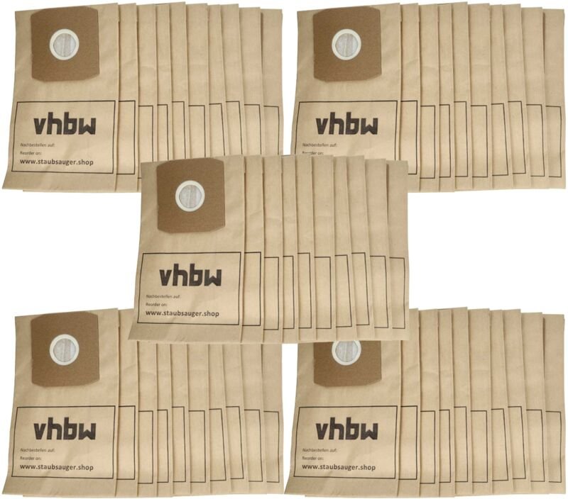 vhbw 50x Staubsaugerbeutel Ersatz für Filterclean Y17 für Staubsauger - Papier, 27,5cm x 16cm, Sandfarben