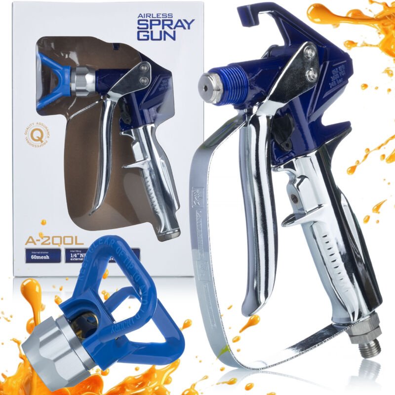 Rosfix Set Blue Monster – Farbspritzpistole mit Düsenschutz 500 bar, 1/4" & 7/8" Gewinde, 4-Finger-Abzug, Filter Für Spa...