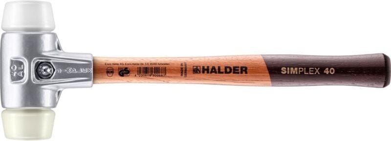 HALDER SIMPLEX Schonhammer Ø 40 mm Superplastik / Nylon mit Aluminiumgehäuse