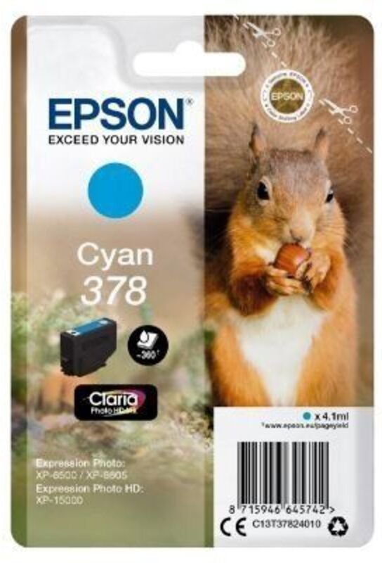 TINTE T3782 - Tinte - Epson - cyan - 378 - original (C13T37824010)