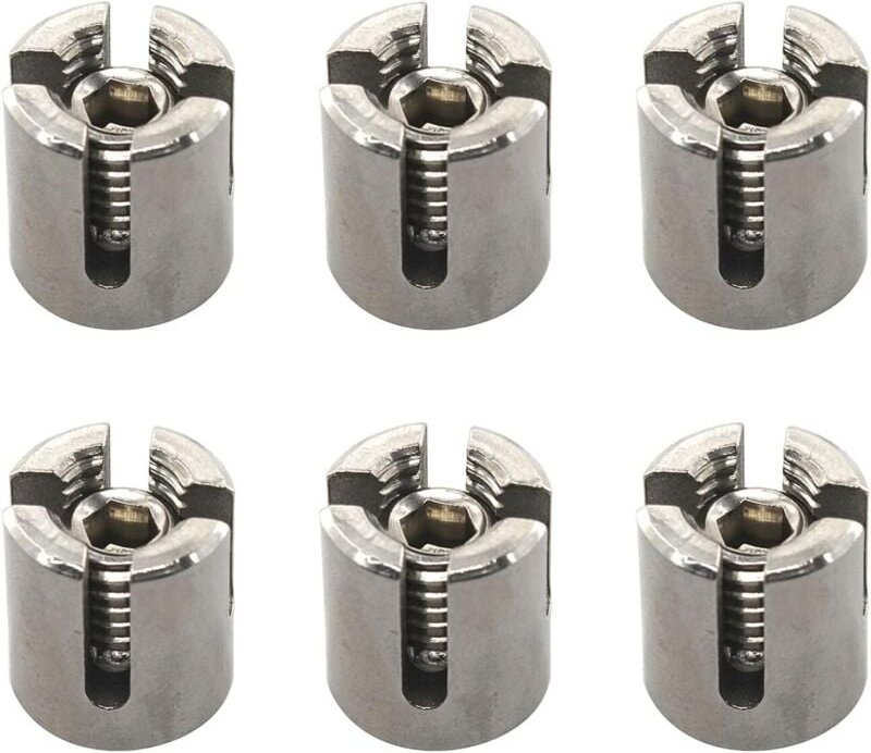 Silberne Kabelbinder aus Edelstahl M10 x 3 mm, 6er-Pack