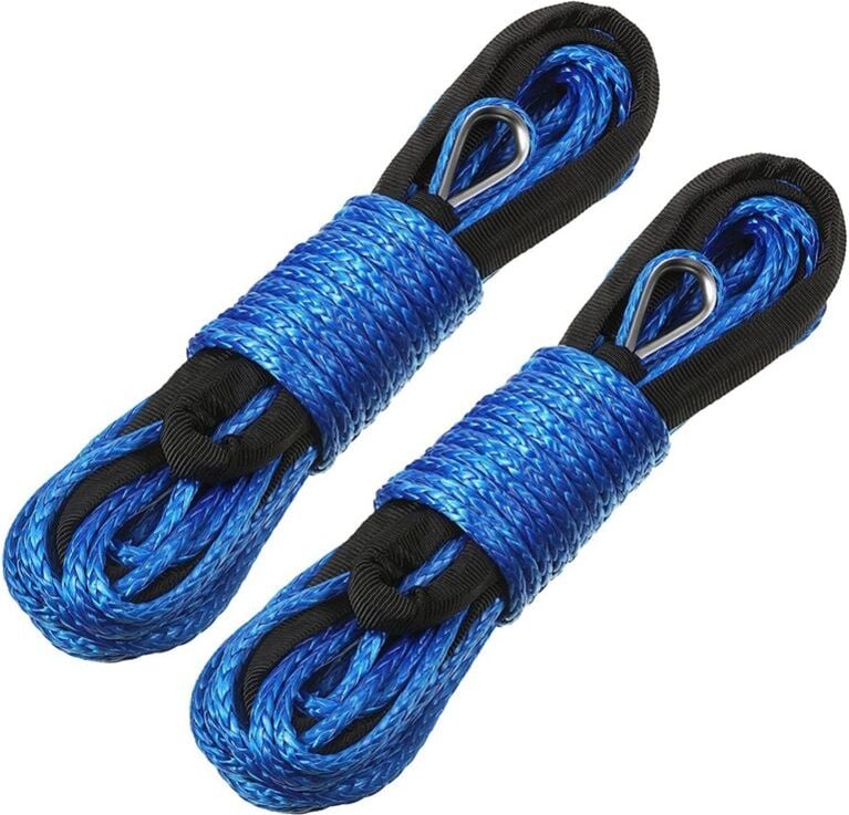 Tlily - Synthetisches Windenseil Windenleine Kabelseil 1/4 x 50 Fuß UV-BestäNdig für utv atv Winden--ZubehöR Blau