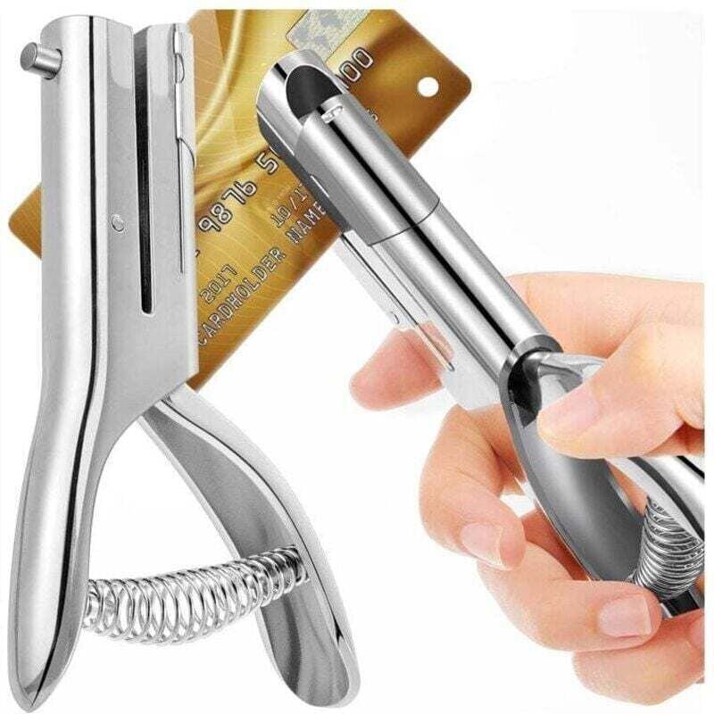 Metall-Locher, robuste Locher mit Ausstanzfunktion, Papierlocher für Ausweise, Badge, PVC-Fotoetiketten