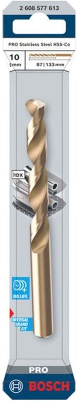 Bosch PRO Spiralbohrer Stainless Steel HSS-Co, 10 x 87 x 133 mm