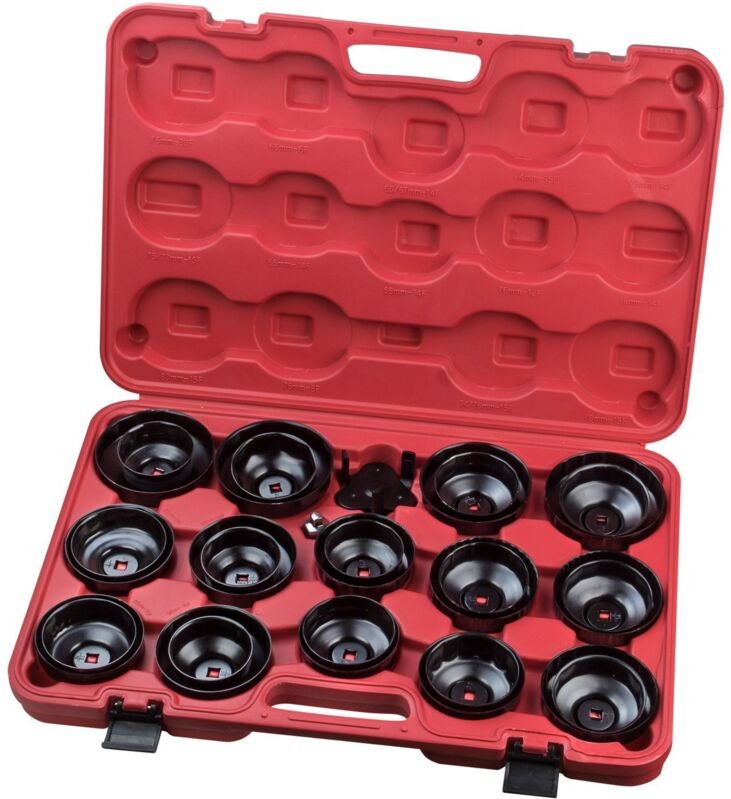 Dema - 30 tlg. Ölfilter-Kappen Ölfilter-Werkzeug Ölfilter-Schlüssel aus Blech