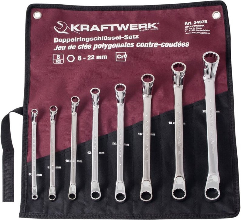Kraftwerk - 8-t. Doppelringschl. 6-22 mm, Rolltasche