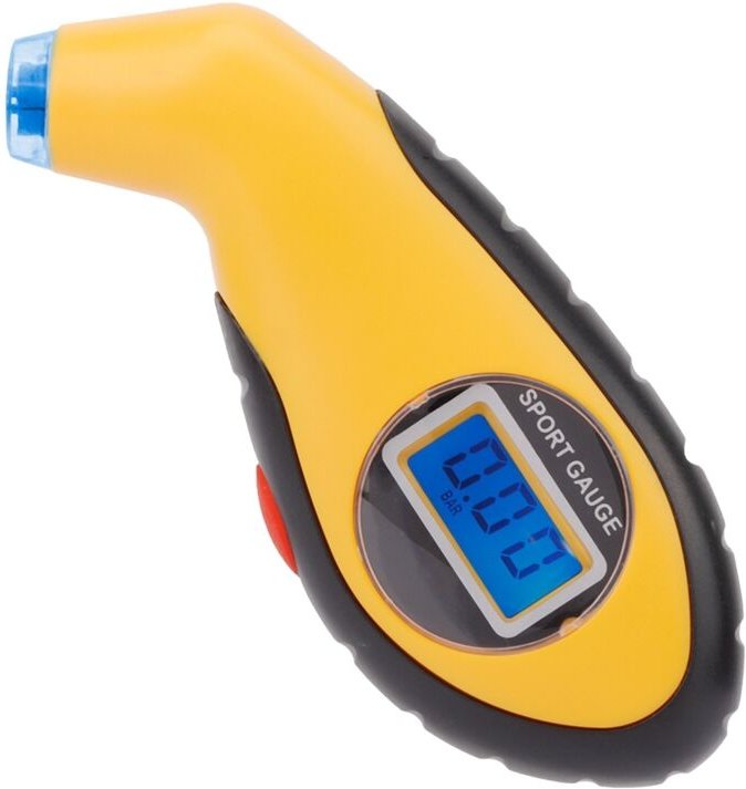 Digitales elektronisches Reifendruckmessgerät, Mini-Reifendruckanzeige (PSI/kPa-Balken), LCD-Display mit gelber Hintergr...