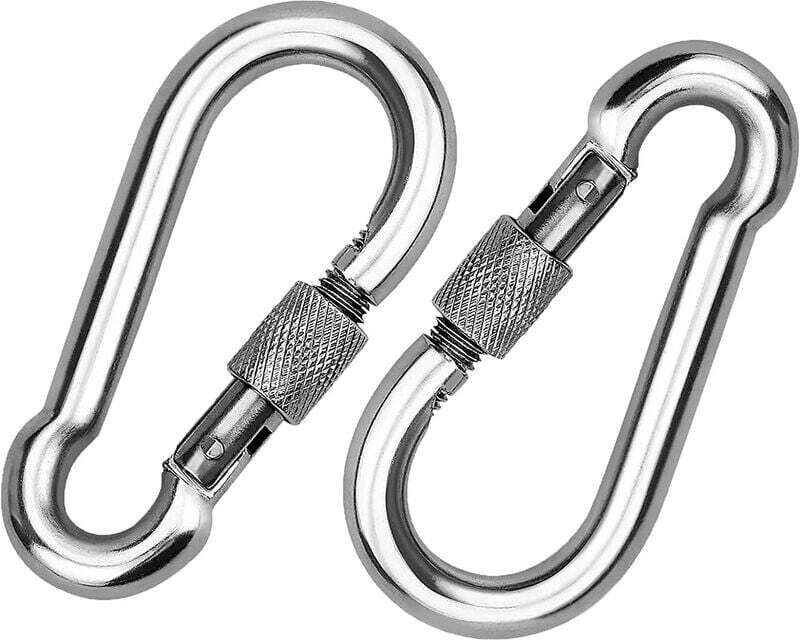 2 Pièces Mousqueton à Vis en Acier Inoxydable 304 pour Cordes Chaînes Ceintures et Câbles