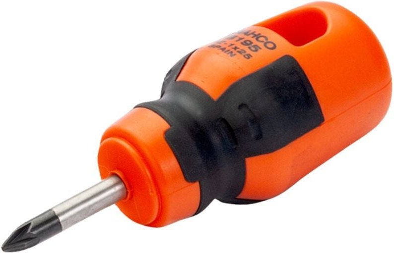 BahcoFIT Pozidriv-Schraubendreher mit kurzem Gummigriff, PZ2 x 25 mm