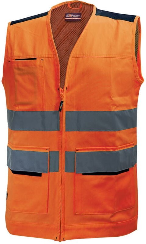 Thumbnail - Hochsichtbarer ärmelloser Arbeitsschutzweste SMART - Neonorange M