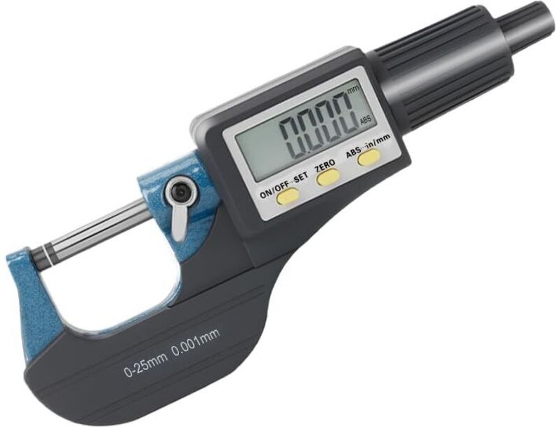 Digitales Mikrometer 0–25 mm / 0–1 Zoll – Hochpräzises, tragbares elektronisches LCD-Mikrometer mit Inkremental- und Abs...