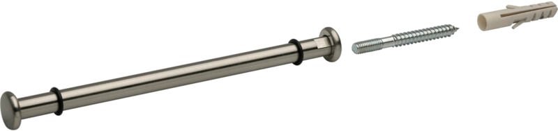 Glastablarträger Verona-Mauermontage,ø 12 mm,Länge 200 mm,Stahl Edelstahl Effekt