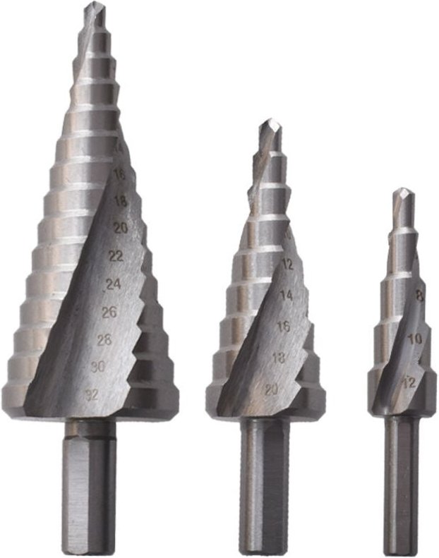 Ccykxa - Stufenbohrer, 4–12 mm, 4–20 mm, 4–32 mm, Metall-Stufensenker, dreieckig, konisch, Titan, hss, dreieckiger Schaf...