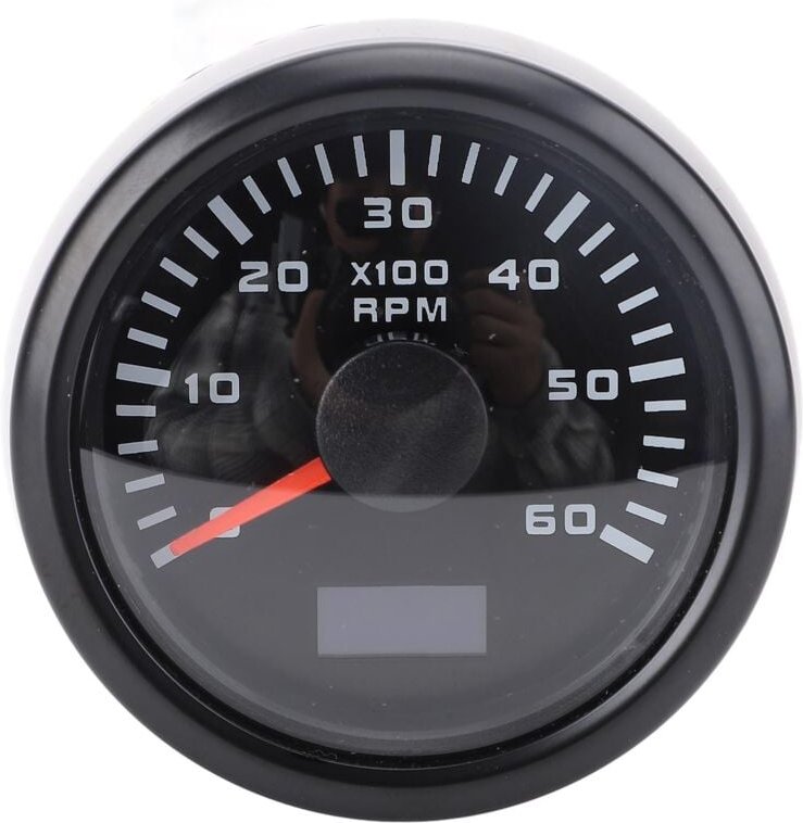 Xiuganpo Auto-Drehzahlmesser 52 mm, 6000 U/min-Anzeige mit LCD-Stundenzähler, Hintergrundbeleuchtung, automatischem Farb...