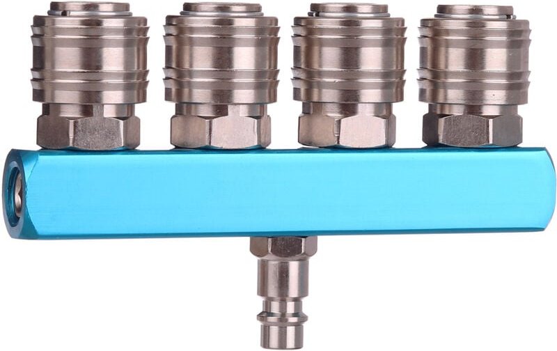 Pneumatischer Luftverteiler 4-Wege 4 Schnellkupplungsausgänge