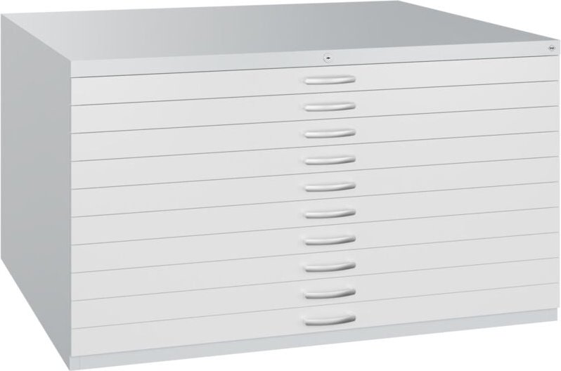 C+p Möbelsysteme - c+p Flachablageschrank Serie 71007200, H760xB1350xT960mm, 7035/7035