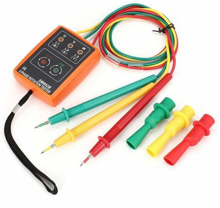 SM852B 3-Phasen-Drehstrom-Digitaltester, Phasenanzeigedetektor, LED-Summer, Phasenzähler, Sequenzer
