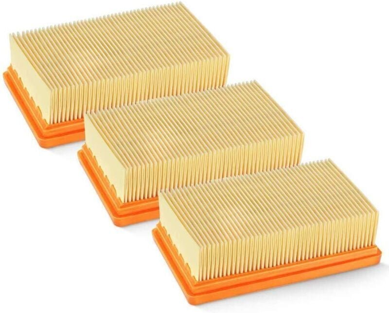 3er-Pack Ersatz-Flachfilter für Kärcher, Flachfilter, Staubsaugerfilter, MV4, MV5, MV6, WD4, WD5, WD6, WD4P, WD5P, WD6P,...