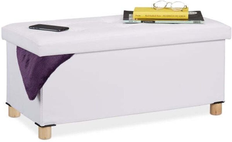 Storage bench with wooden feet