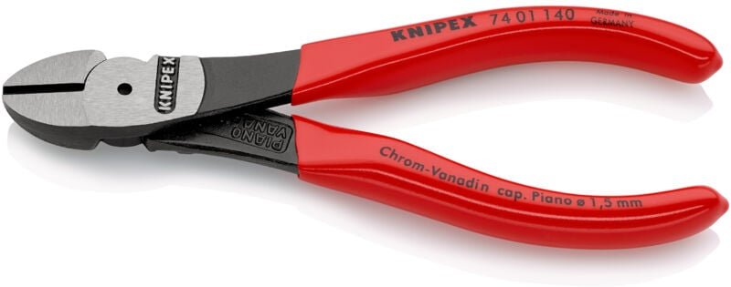 74 01 140 Kraft-Seitenschneider schwarz atramentiert 140 mm - Knipex