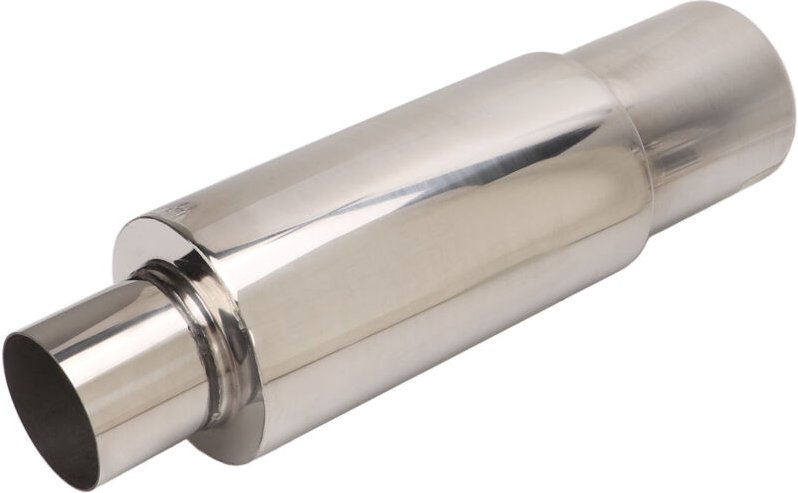 Automotive Ersatz Auspuffrohr Edelstahl Auspuff Resonator 2,5 Zoll Einlass 3,5 Zoll Auslass Endrohr Universal für Auto