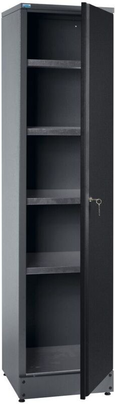 Küpper Hochschrank, Modell 70399, 180x45x45,5 cm, 4 stabile Fachböden mit je 75 kg Tragkraft, abschließbar