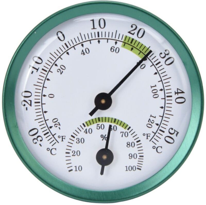 Wandthermometer, Mini-Wandthermometer, keine Batterien erforderlich, schlankes, transparentes Zifferblatt, großes Hygrom...