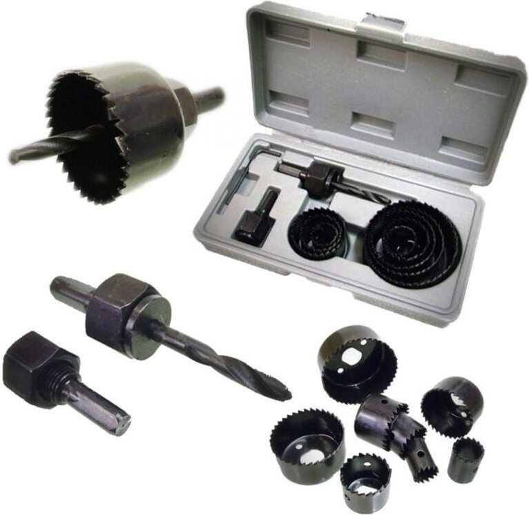 Trade Shop - KIT FRESE LEGNO TAZZE FÜR ATTACCO PLASTIC LEGNO FOR TRAPANO IN ACCIAIO -