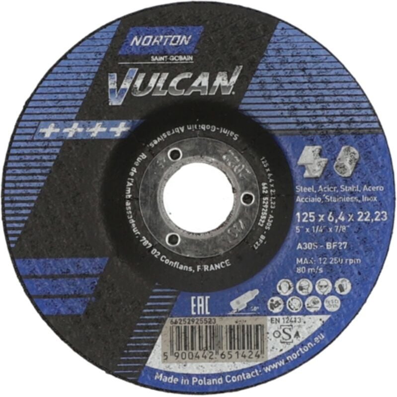 METALL-SCHLEIFSCHEIBEN 125x6,4x22 mm