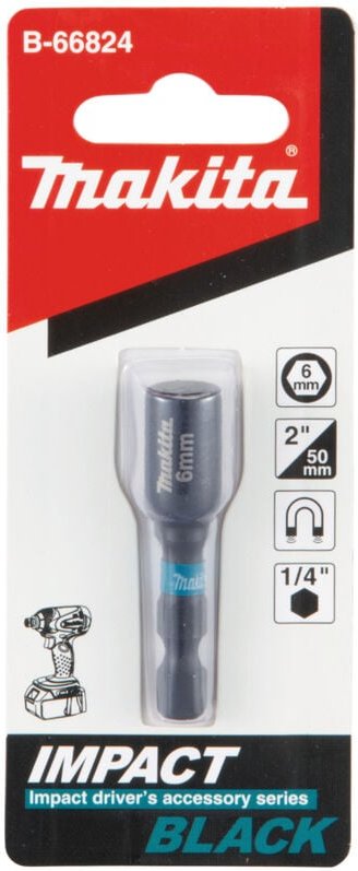 Steckschlüssel 1/4" SW6 50 mm Impact Black- B-66824 - Makita