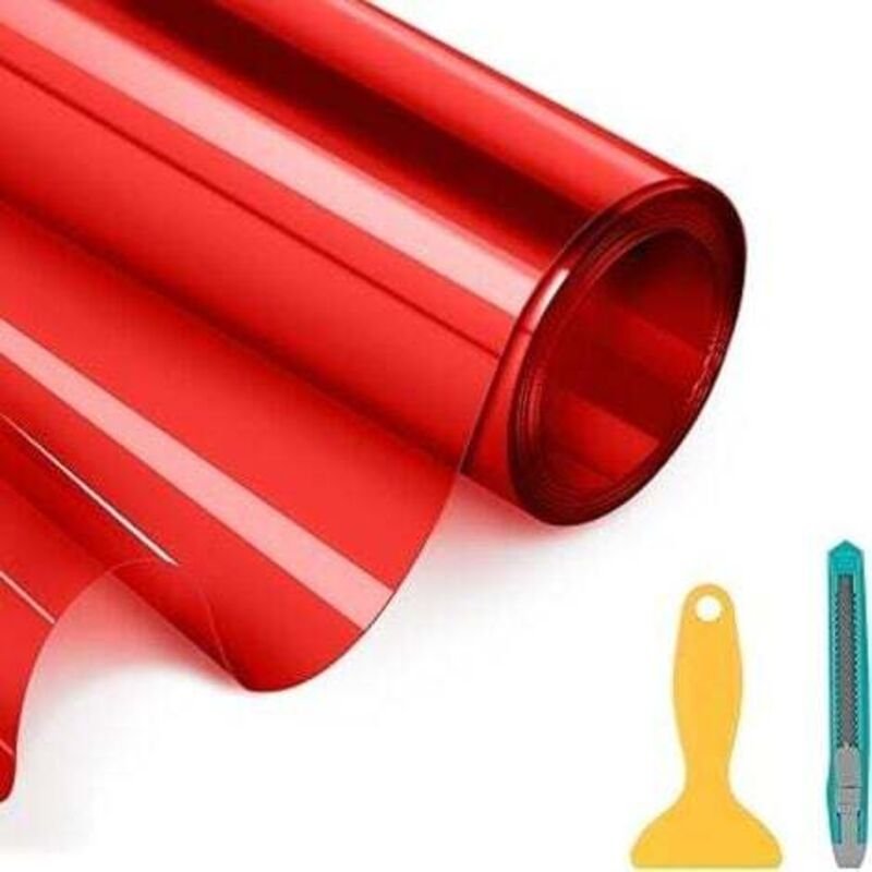 Wasserdichte Autofolien-Scheinwerferfolie, getönt für Autoscheinwerfer, 200x30cm, Rot