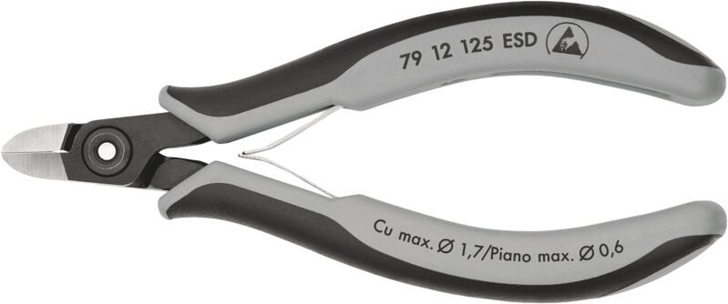 Knipex - Präzisions-Elektronik-Seitenschneider L.125mm Facette ja,sehr kl.pol.ESD