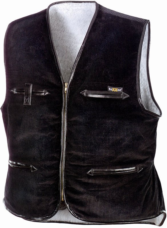 teXXor® Breitcordweste VEGA schwarz 4200L Gr.L 100% Baumwolle