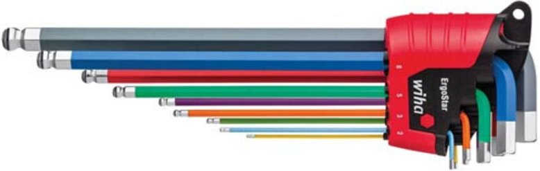 Wiha Stiftschlüssel Set im ErgoStar Halter Sechskant-Kugelkopf MagicRing 10-tlg.