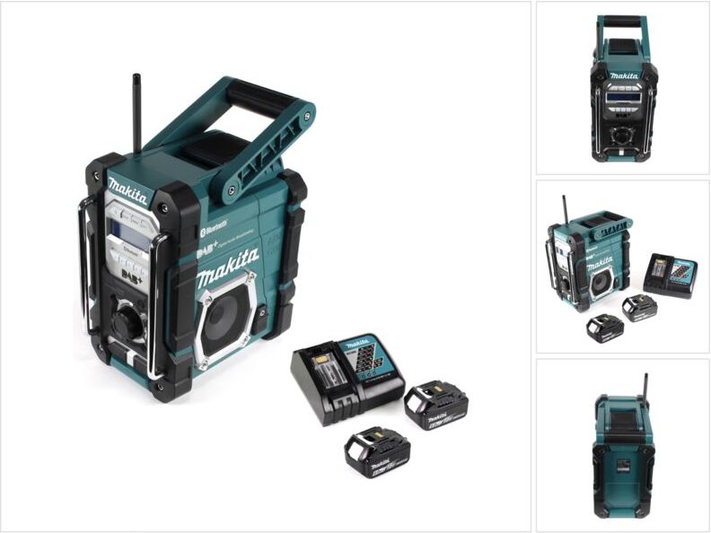 Makita DMR 112 RG Akku Baustellen Radio 7,2 - 18V Bluetooth DAB+ + 2x 6,0Ah Akku + Ladegerät
