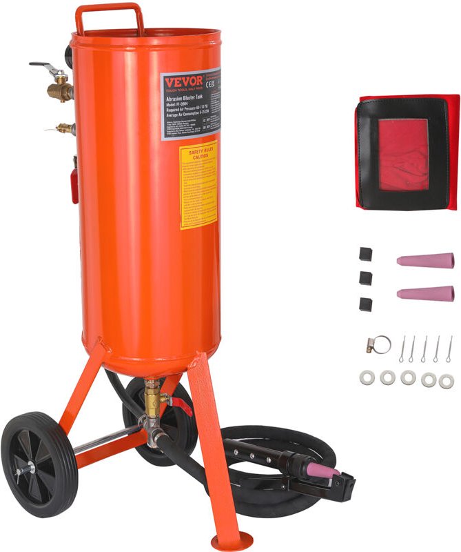 Mophorn - vevor Mobiles Sandstrahlgerät 37 l Sandstrahlanlage 2,3 m Arbeitsschlauch Sandstrahler 60–110 psi Arbeitsdruck...