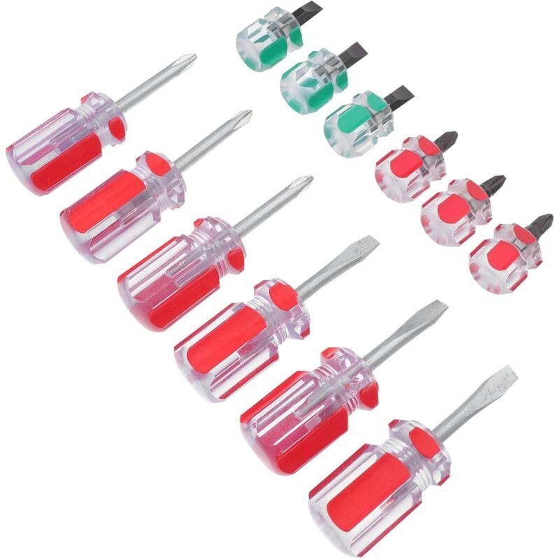 CCYKXA 12-teiliges magnetisches Mini-Schraubendreher-Set mit Schlitzkopf für Reparaturen, multifunktionales Haushaltswer...