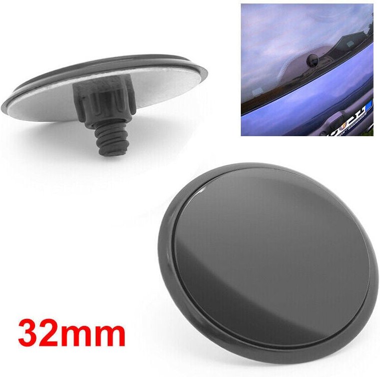 Auto Blindstopfen, Zierschraube, Heckscheibenwischer Antennenabdeckung 32x16mm schwarz ABS Kunststoff