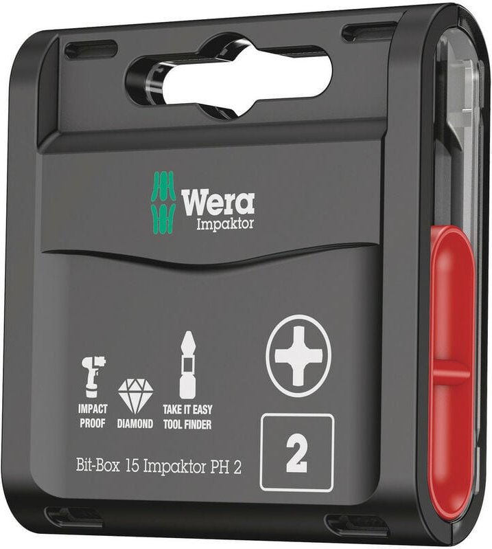 FP - Wera Bit-Box 15 Impaktor ph, ph 2 x 25 mm, 15-teilig 05057752001